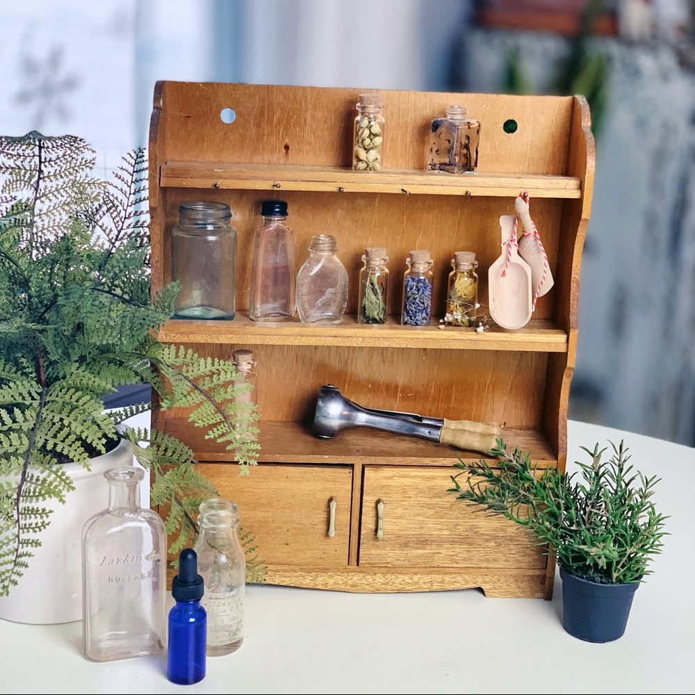 Vintage Apothecary cabinet/ spice cupboard shelf 14 1/2” x 12”